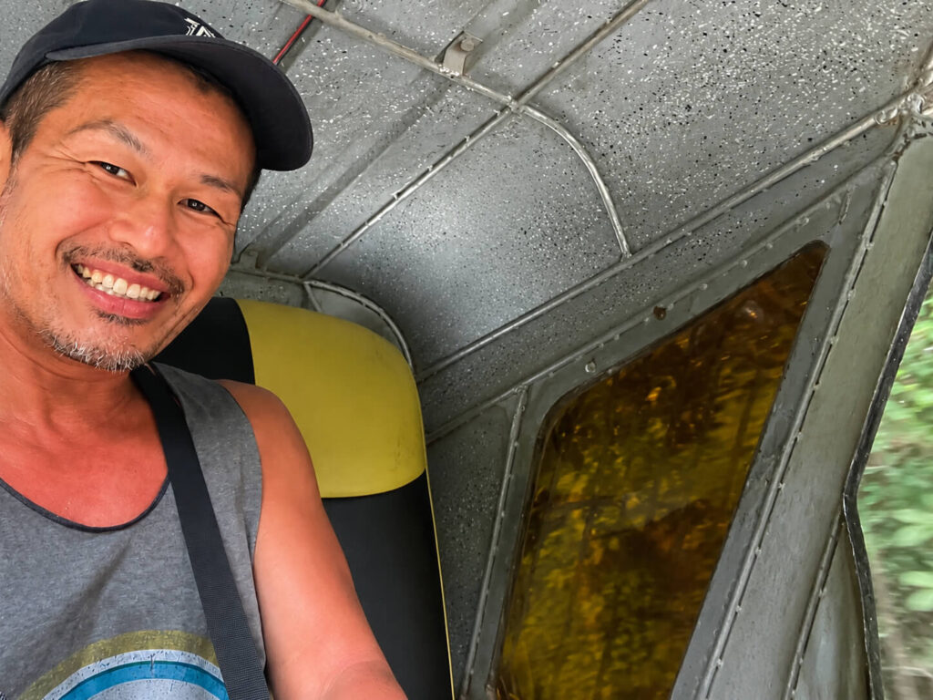 Riding a songthaew in Chiang Mai